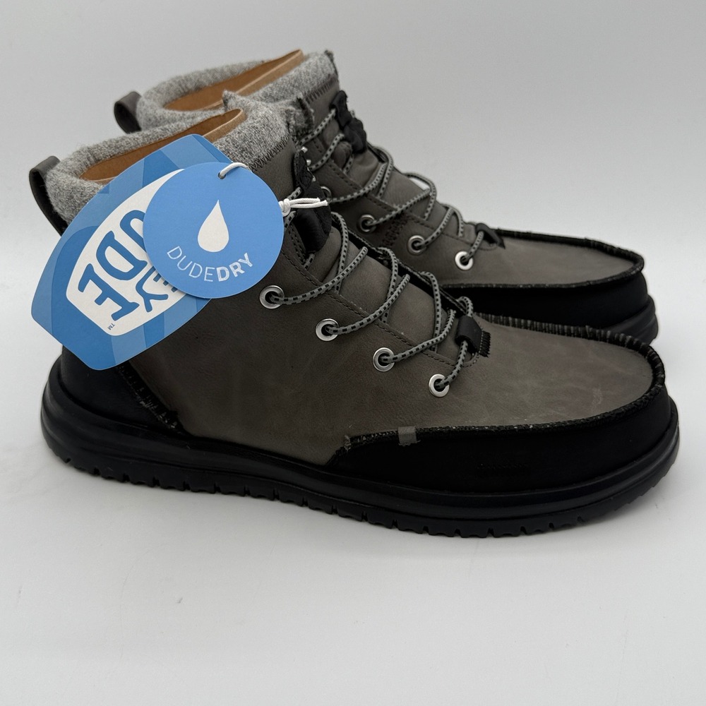 Hey Dude Bradley Classic Tumbled Shoes Mens Size 10 Granite Grey 44327-1VT